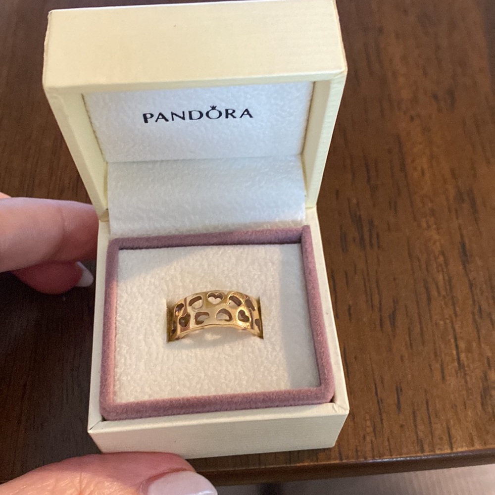 Gold Pandora Heart Ring